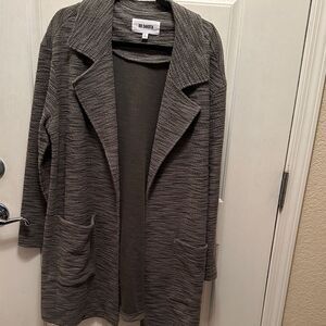 BB Dakota Cotton Blend Charcoal Texturized Long Line Cardigan Size L